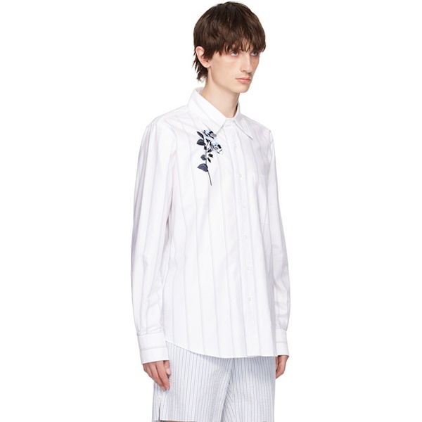 톰브라운 톰브라운 Thom Browne White Striped Shirt 242381M192006