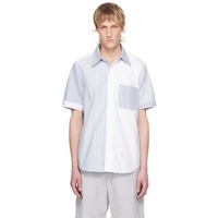 톰브라운 Thom Browne White & Blue Stripe Shirt 242381M192000