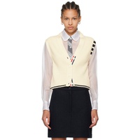 톰브라운 Thom Browne 오프화이트 Off-White Cropped Cardigan 242381F095015