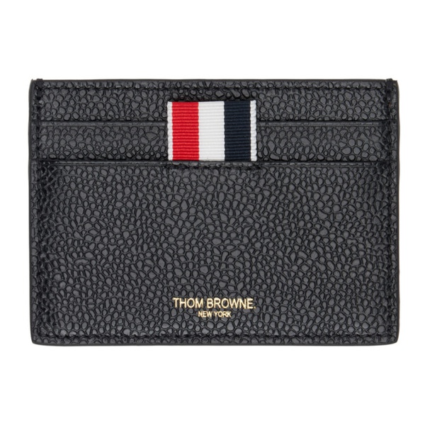 톰브라운 톰브라운 Thom Browne Black Pebbled Leather Card Holder 242381M163004