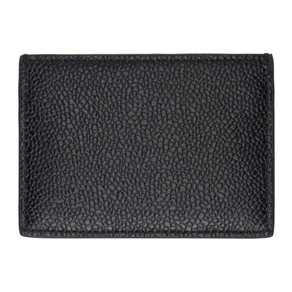 톰브라운 톰브라운 Thom Browne Black Pebbled Leather Card Holder 242381M163004