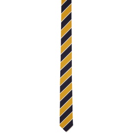 톰브라운 Thom Browne Yellow & Navy Awning Stripe Classic Tie 231381M158003