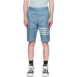 톰브라운 Thom Browne Blue 4-Bar Shorts 222381M193019