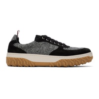 톰브라운 Thom Browne Black & White Donegal Tweed Letterman Sneakers 242381M237003