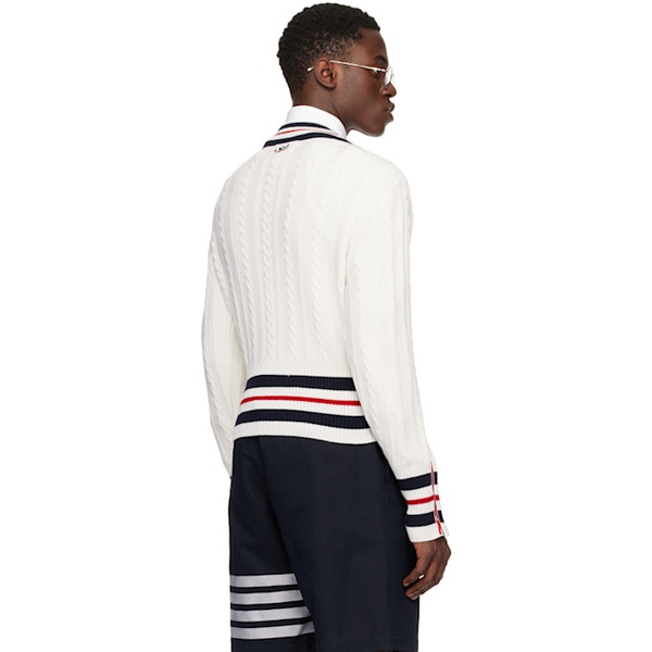 톰브라운 톰브라운 Thom Browne 오프화이트 Off-White Cable Knit Sweater 241381M206000