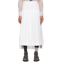 톰브라운 Thom Browne White Pleated Midi Skirt 241381M191022