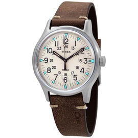 Timex MEN'S MK1 Leather Beige Dial Watch TW2R96800