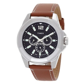 Timex MEN'S Essex Avenue Leather Blue Dial Watch TW2U42800