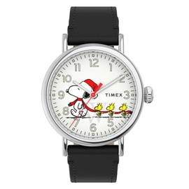 Timex MEN'S Standard X Peanuts Leather White Dial Watch TW2U86400