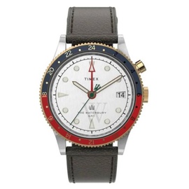 Timex MEN'S Waterbury Traditional GMT Leather White Dial Watch TW2U99100