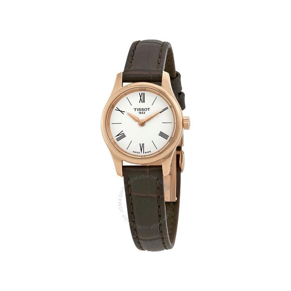  Tissot Tradition Thin White Dial Ladies Leather Watch T0630093601800