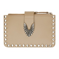 토가 풀라 토가 Toga Pulla SSENSE Exclusive Beige Studded Leather Card Holder 232492F037001