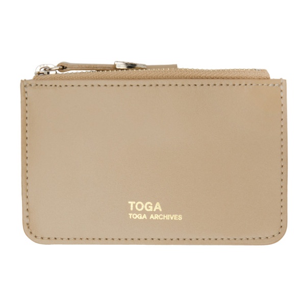 토가 풀라 토가 Toga Pulla SSENSE Exclusive Beige Studded Leather Card Holder 232492F037001
