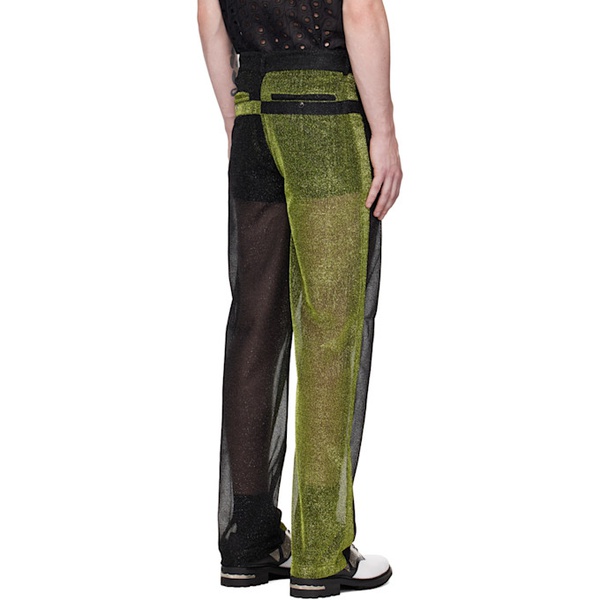  Tokyo James Black & Green Sparkly Trousers 231314M191032
