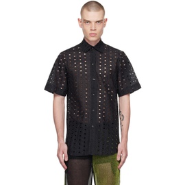 Tokyo James Black Perforated Shirt 231314M192063