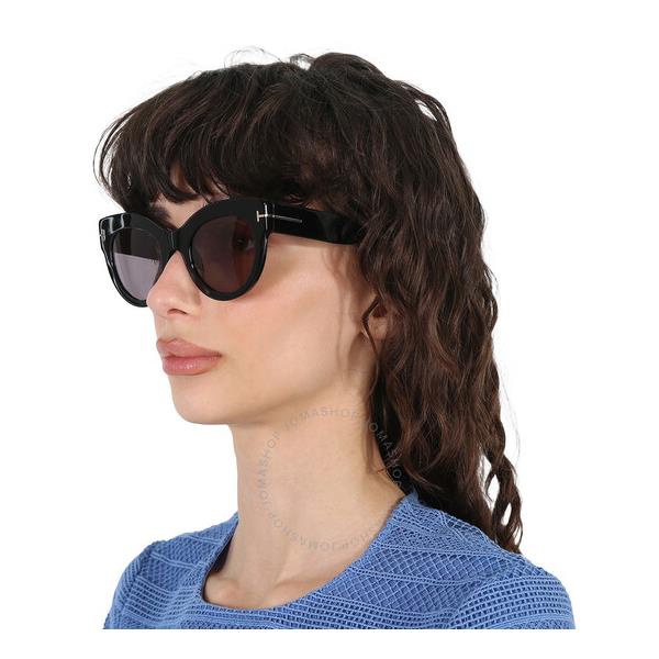 톰포드 톰포드 Tom Ford Lucilla Smoke Mirror Cat Eye Ladies Sunglasses FT1063 01C 51