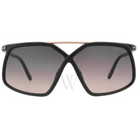 톰포드 Tom Ford Meryl 64 mm Shiny Black Sunglasses FT1038 01B 64