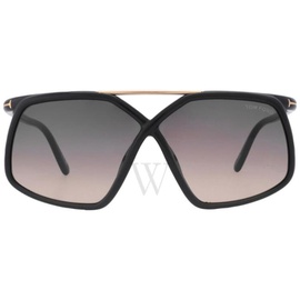 톰포드 Tom Ford Meryl 64 mm Shiny Black Sunglasses FT1038 01B 64