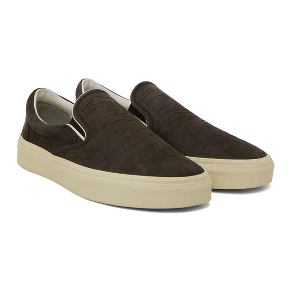 톰포드 톰포드 TOM FORD Brown Jude Slip-On Sneakers 241076M237004