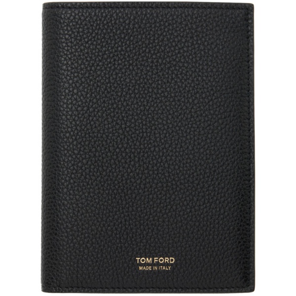 톰포드 톰포드 TOM FORD Black Soft Grain Leather Passport Holder 241076M162000