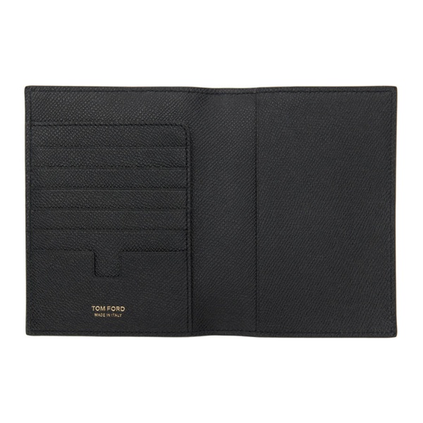 톰포드 톰포드 TOM FORD Black Small Grain Leather Passport Holder 241076M162004