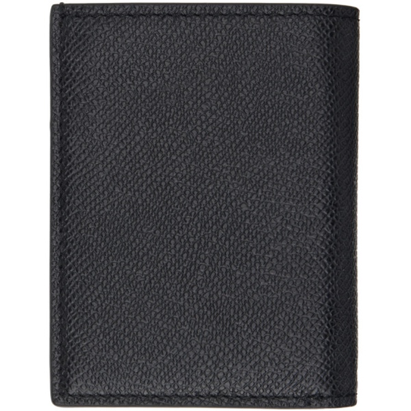 톰포드 톰포드 TOM FORD Black Small Grain Leather Folding Card Holder 241076M163003