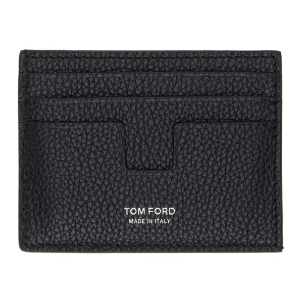 톰포드 톰포드 TOM FORD Black & Green T Line Card Holder 241076M163040