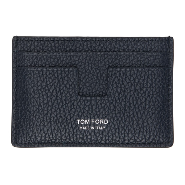 톰포드 톰포드 TOM FORD Navy Soft Leather Card Holder 241076M163044