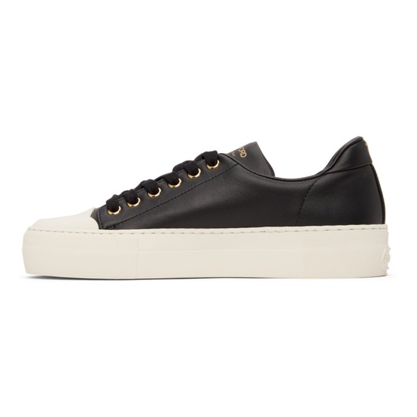 톰포드 톰포드 TOM FORD Black Grace Low-Top Sneakers 221076F128001