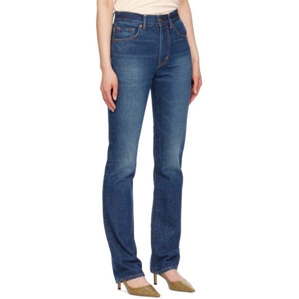 톰포드 톰포드 TOM FORD Blue Stonewashed Jeans 241076F069001