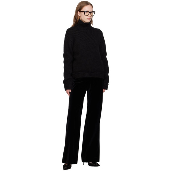 톰포드 톰포드 TOM FORD Black Wide-Leg Trousers 232076F087002