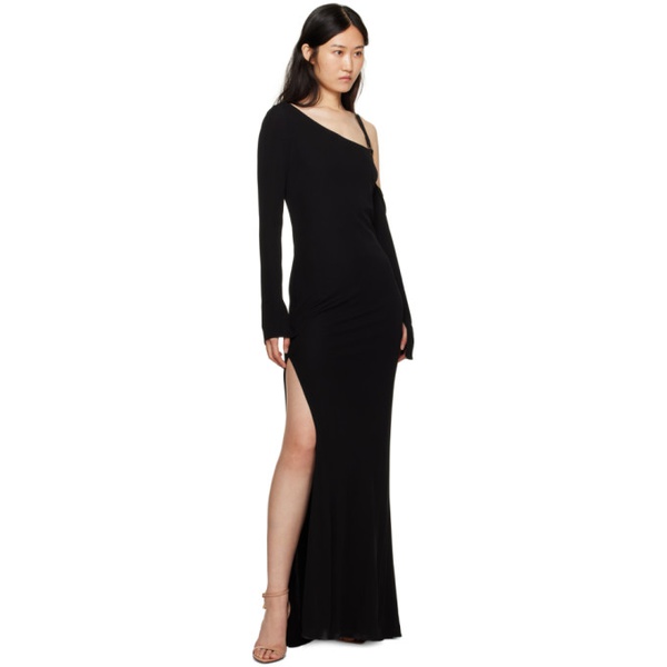 톰포드 톰포드 TOM FORD Black Asymmetric Maxi Dress 232076F055002