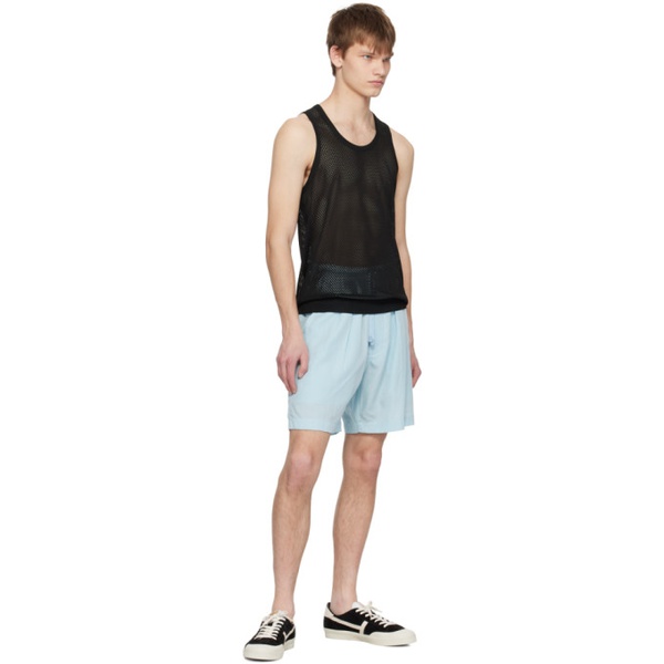 톰포드 톰포드 TOM FORD Blue Pleated Shorts 231076M193015