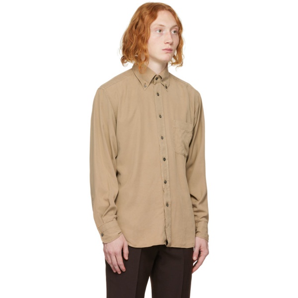 톰포드 톰포드 TOM FORD Khaki Garment-Dyed Leisure Shirt 222076M192014