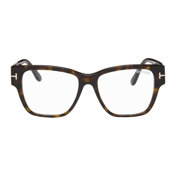 톰포드 톰포드 TOM FORD Brown Blue Block Square Shape Glasses 242076F004008