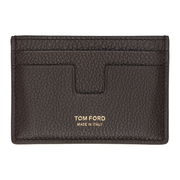 톰포드 톰포드 TOM FORD Brown Soft Leather Card Holder 241076M163046