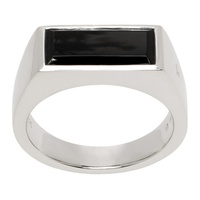 톰 우드 Tom Wood Silver Peaky Polished Onyx Ring 232762M147021