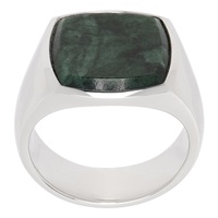톰 우드 Tom Wood Silver Cushion Green Marble Ring 241762M147006