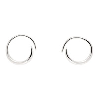 톰 우드 Tom Wood Silver Mini Ear Loop Earrings 232762M144006