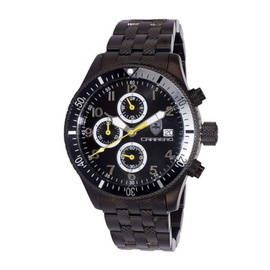 Torino Carrero MEN'S LaserGraph Chronograph Stainless Steel Black Dial Watch CB17733BKSVJ