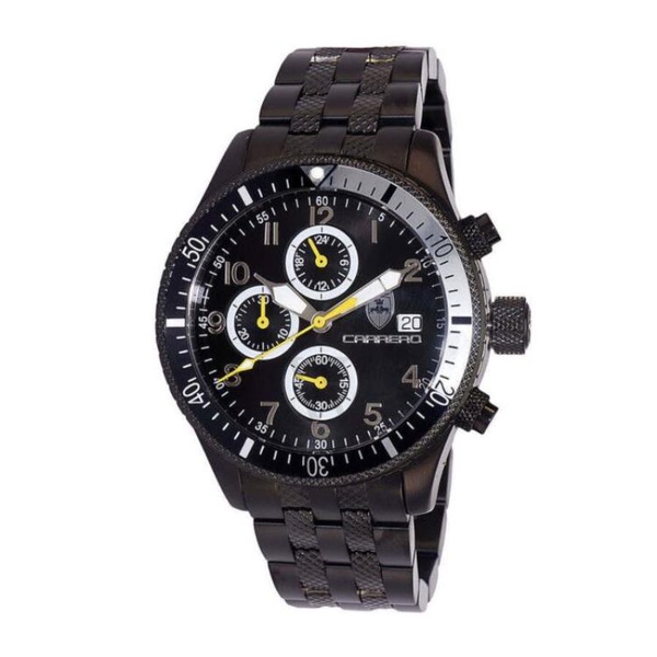  Torino Carrero MEN'S LaserGraph Chronograph Stainless Steel Black Dial Watch CB17733BKSVJ