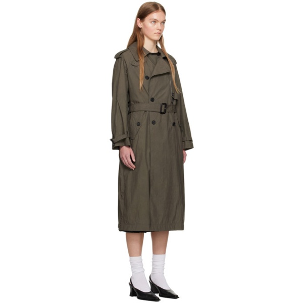  UMBER POSTPAST Taupe Mud-Dyed Trench Coat 241731F067001