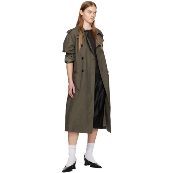  UMBER POSTPAST Taupe Mud-Dyed Trench Coat 241731F067001
