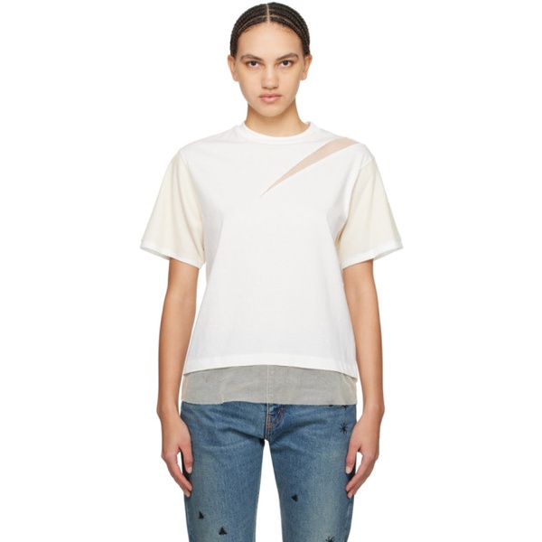  언더커버 UNDERCOVER 오프화이트 Off-White Paneled T-Shirt 241414F110006