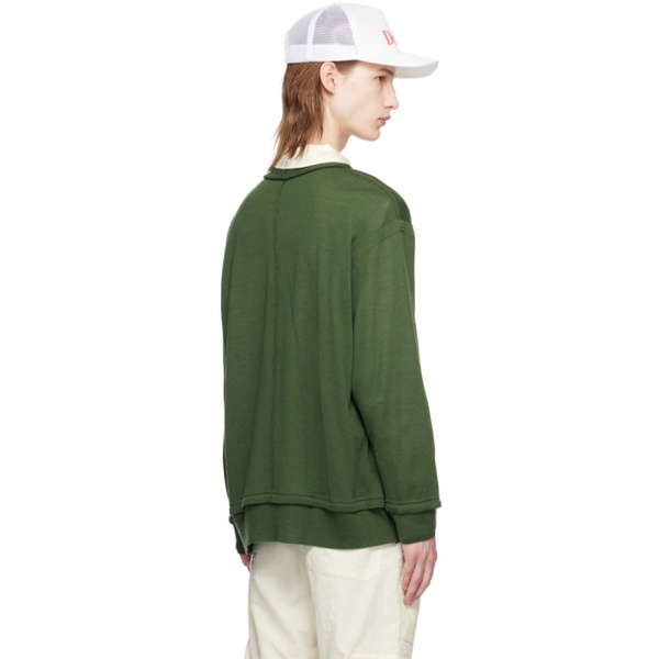  언더커버 UNDERCOVER Green Exposed Seam Sweater 241414M201001