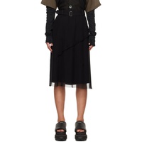 언더커버 UNDERCOVER Black Layered Midi Skirt 241414F092001