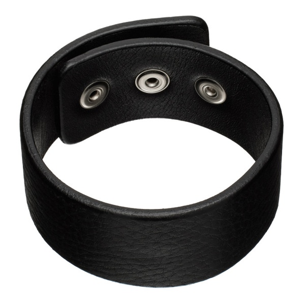  언더커버 UNDERCOVER Black Leather Bracelet 241414M142000