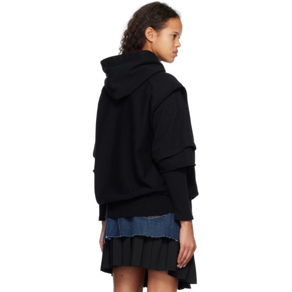  언더커버 UNDERCOVER Black Layered Hoodie 231414F097000