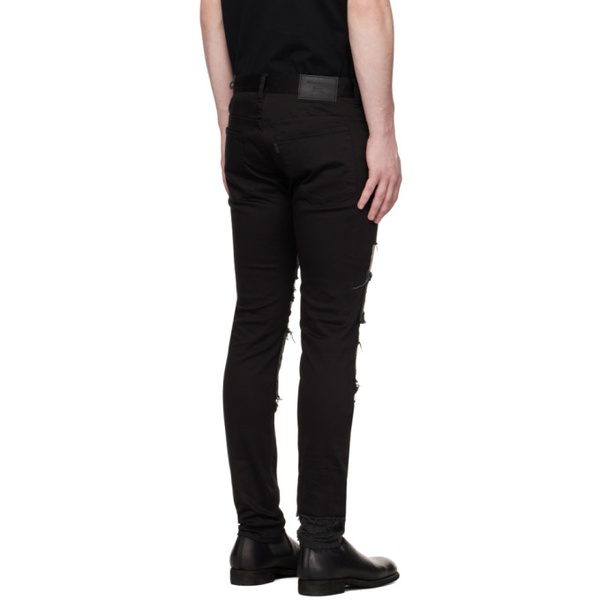  언더커버 UNDERCOVER Black Distressed Jeans 231414M186001