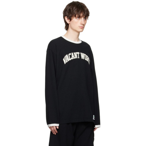  언더커버 UNDERCOVER Black Applique Long Sleeve T-Shirt 231414M213015